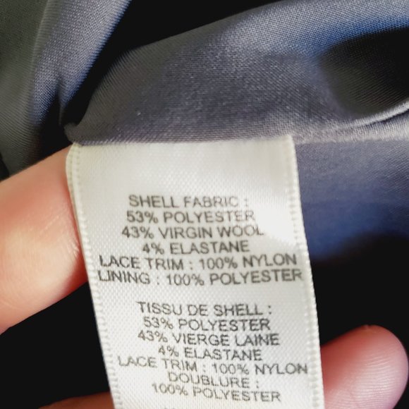 Rebecca Taylor Sheath Dress Virgin Wool Lace Trim Feminine Chic Cap Sleeve 12 - Picture 8 of 13